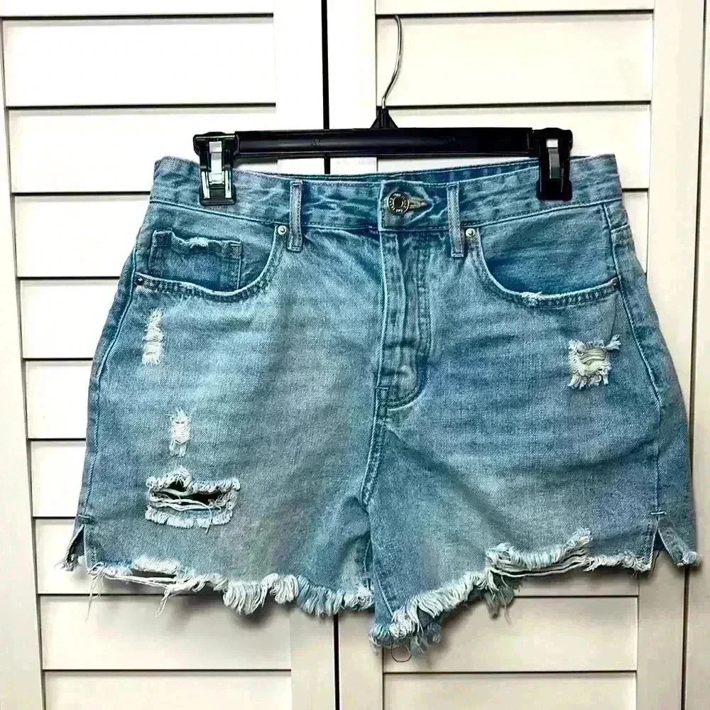 YMI Mom Fit Distressed Festival Shorts Size 7/28